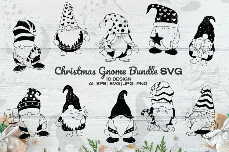 Christmas Gnome SVG Bundle - CraftNest - Digital Crafting and Art