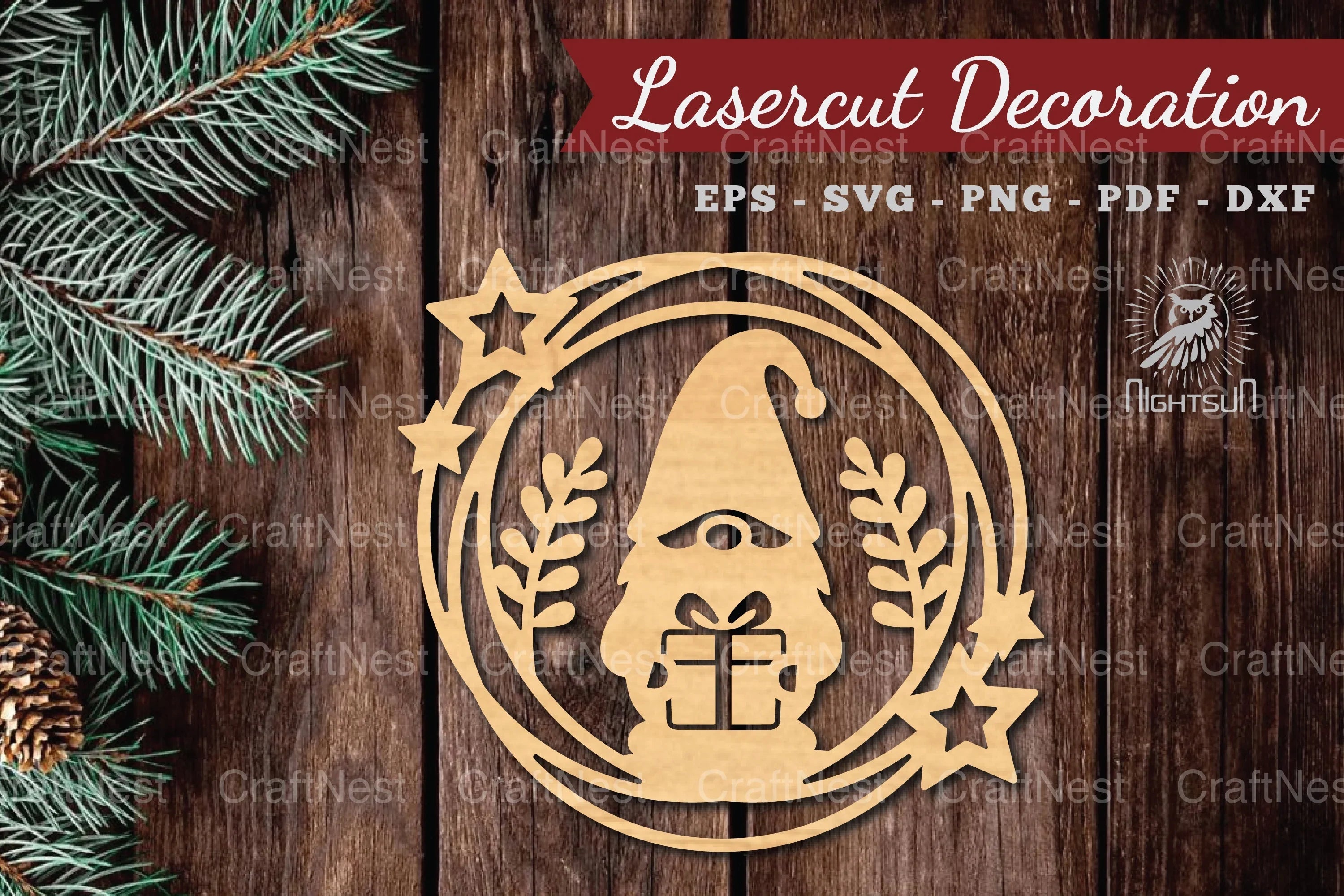 Christmas Gnome Laser Cut Round Clipart Bundle - CraftNest - Digital Crafting and Art