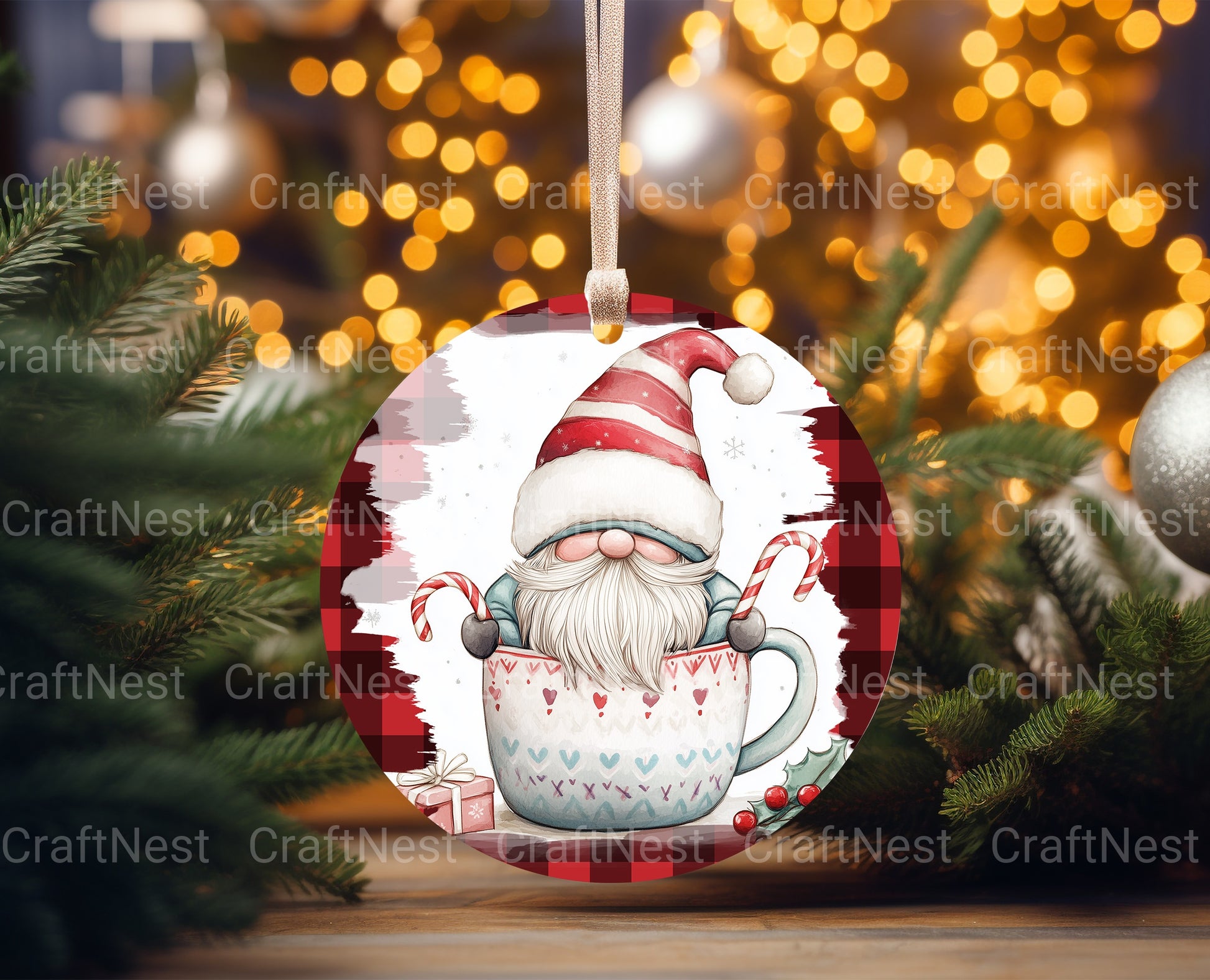 Christmas Gnome Ornament Clipart Bundle - CraftNest - Digital Crafting and Art