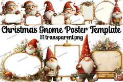 Christmas Gnome Poster Template Clipart Bundle - CraftNest - Digital Crafting and Art