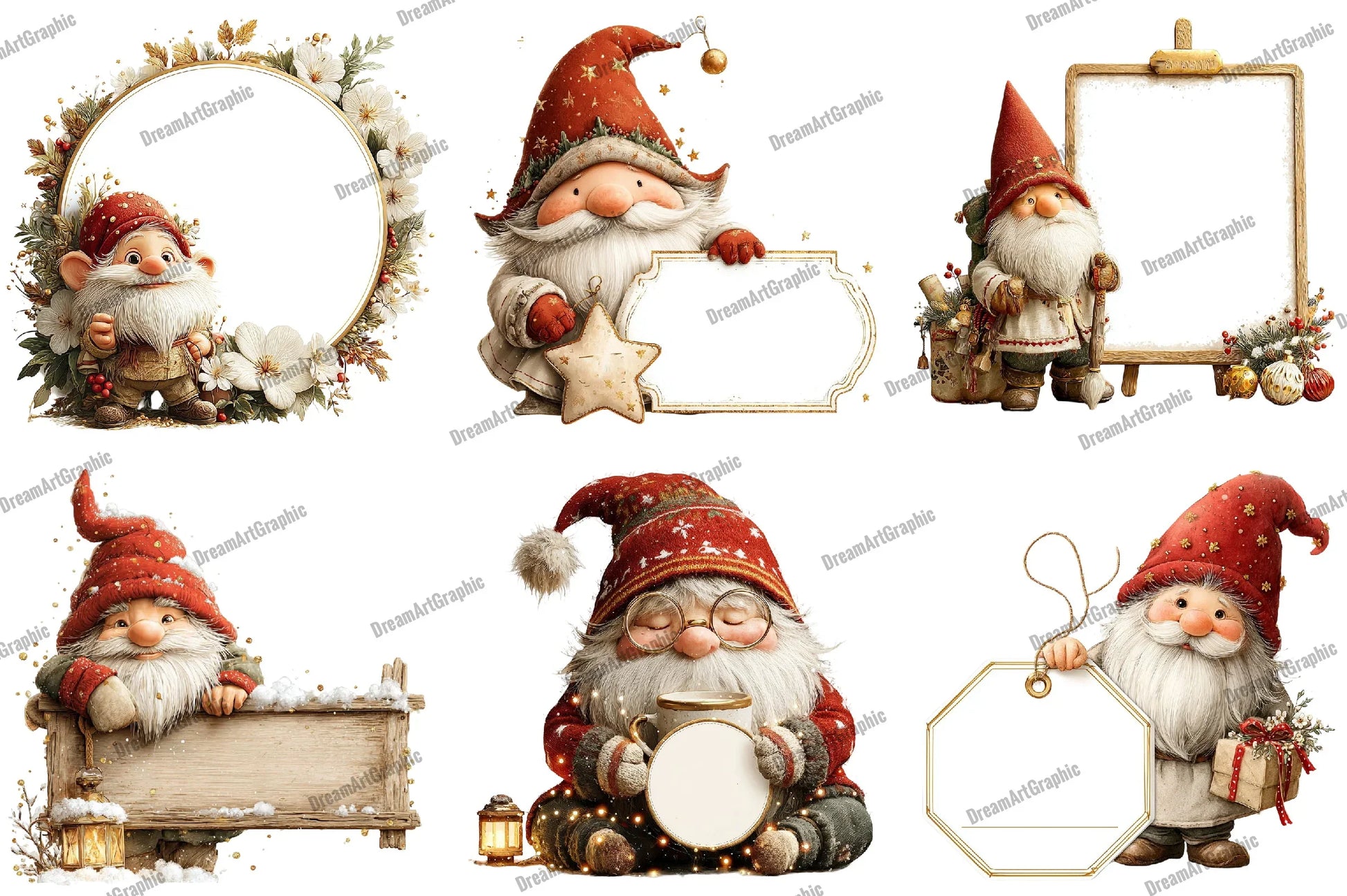 Christmas Gnome Poster Template Clipart Bundle - CraftNest - Digital Crafting and Art