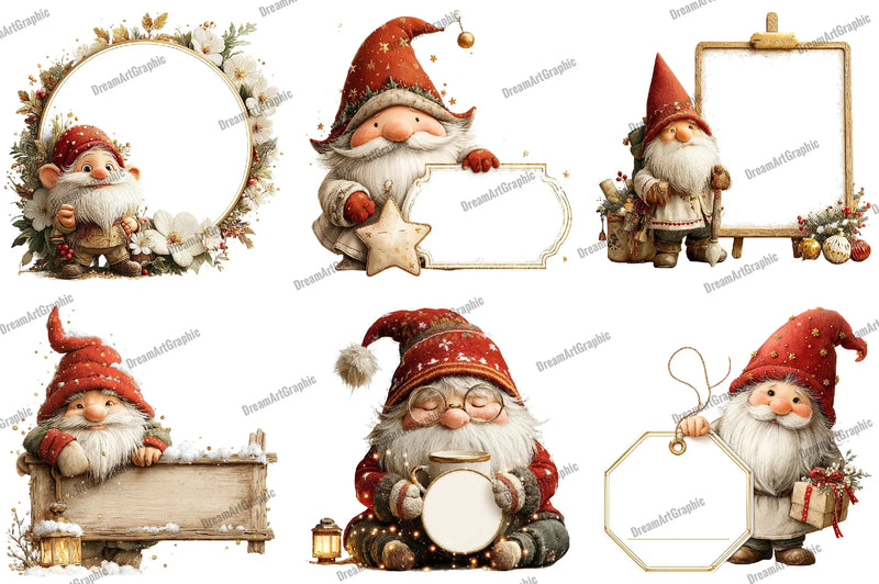 Christmas Gnome Poster Template Clipart Bundle - CraftNest - Digital Crafting and Art