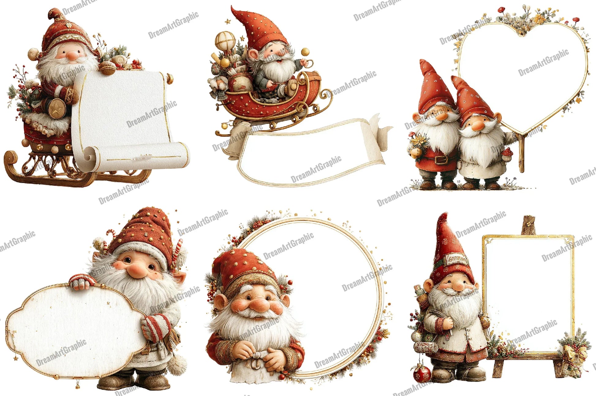 Christmas Gnome Poster Template Clipart Bundle - CraftNest - Digital Crafting and Art