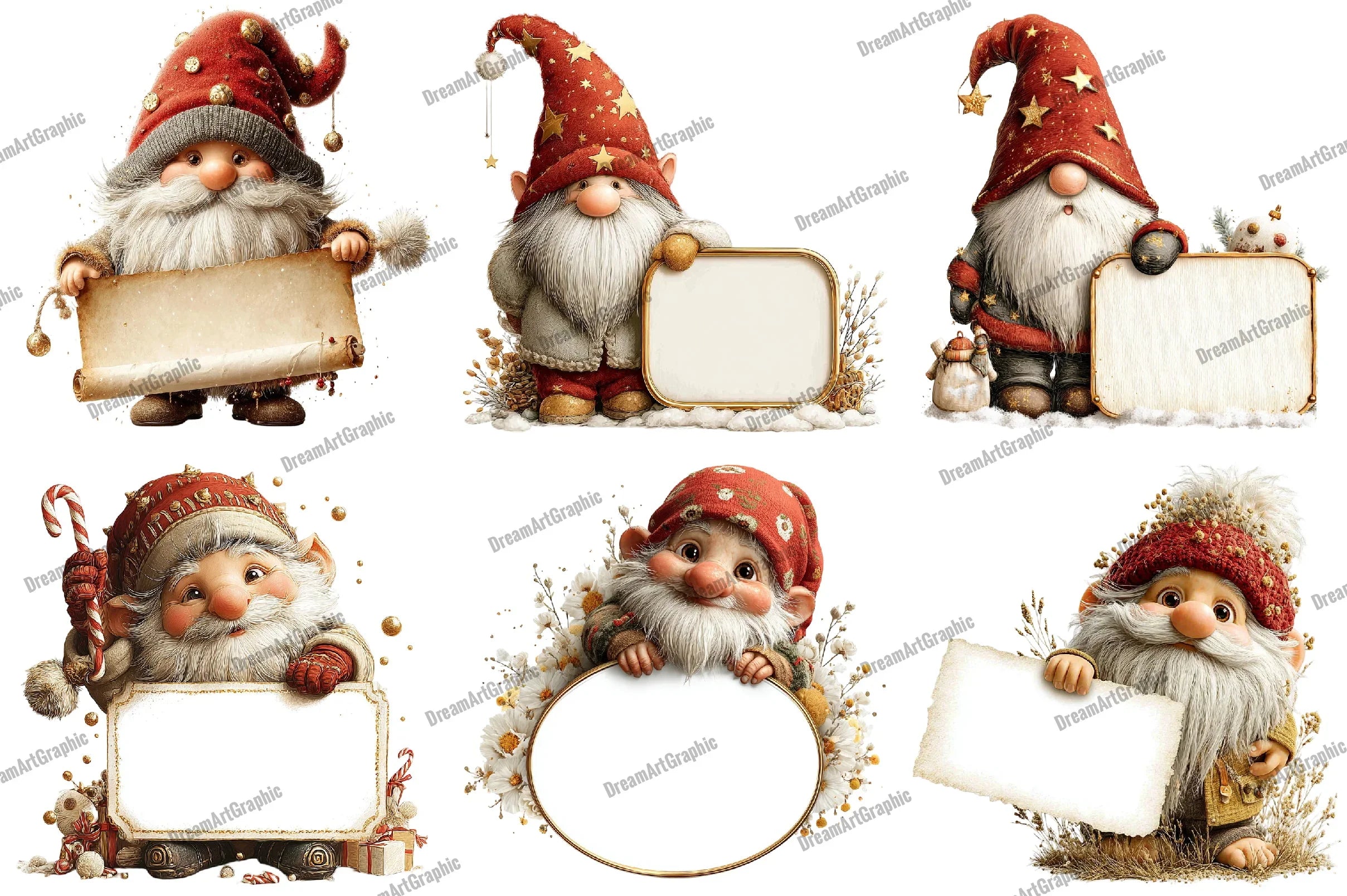 Christmas Gnome Poster Template Clipart Bundle - CraftNest - Digital Crafting and Art
