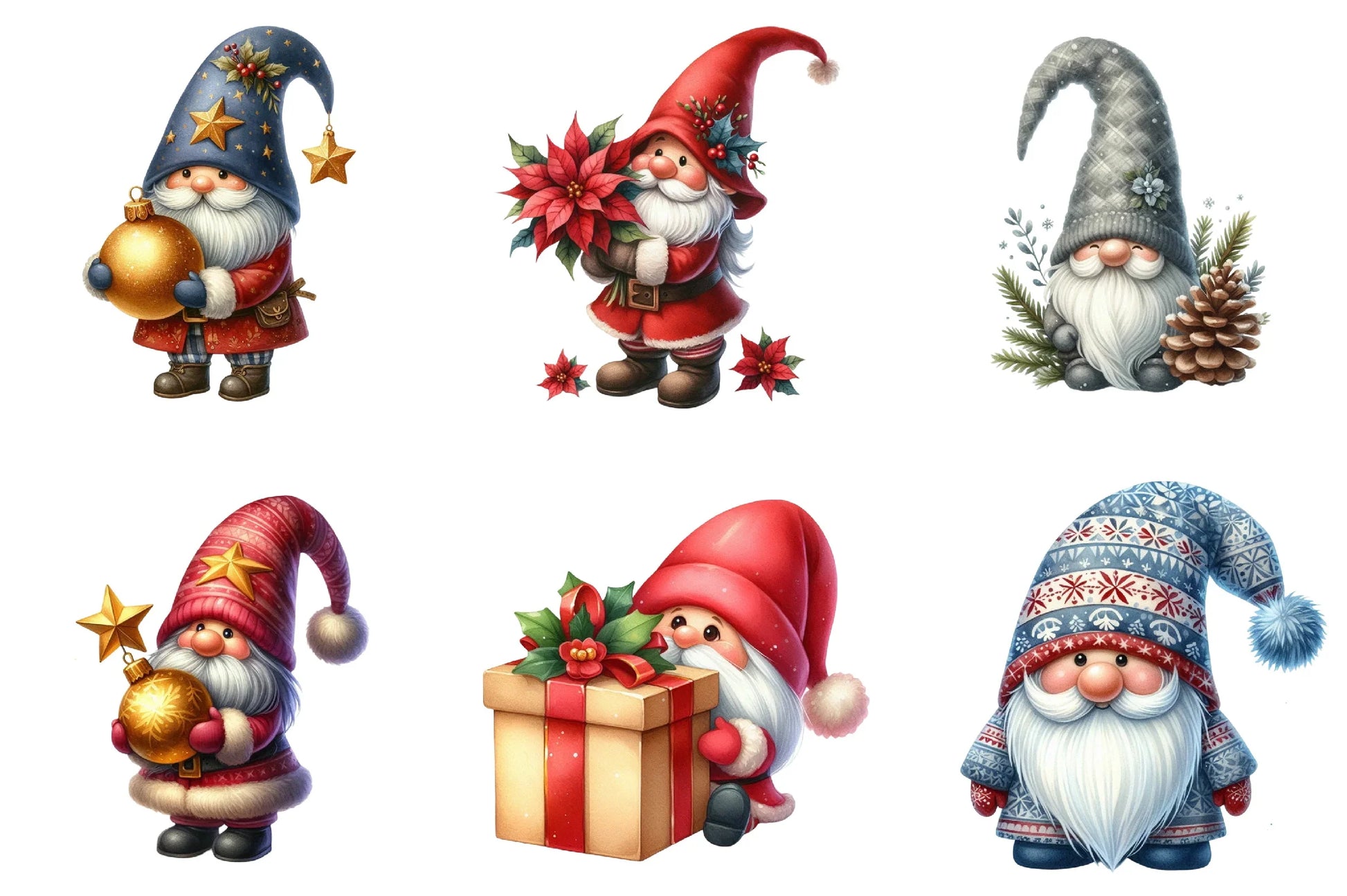 Christmas Gnomes Clipart Bundle - CraftNest - Digital Crafting and Art