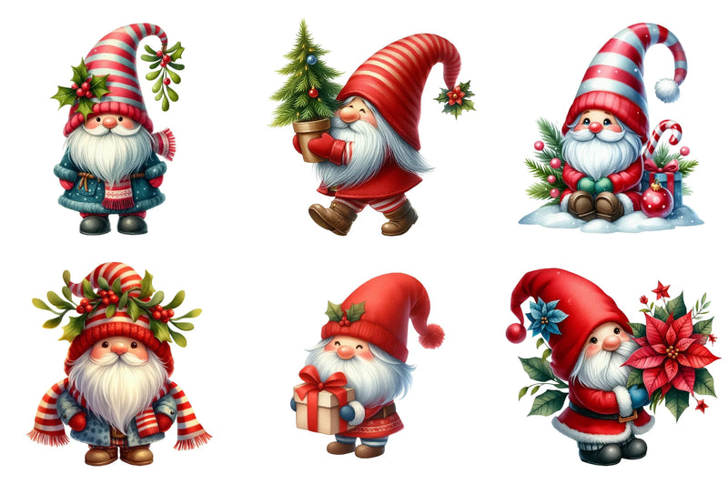 Christmas Gnomes Clipart Bundle - CraftNest - Digital Crafting and Art