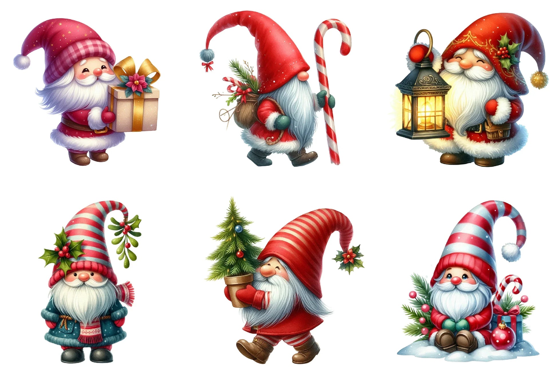 Christmas Gnomes Clipart Bundle - CraftNest - Digital Crafting and Art