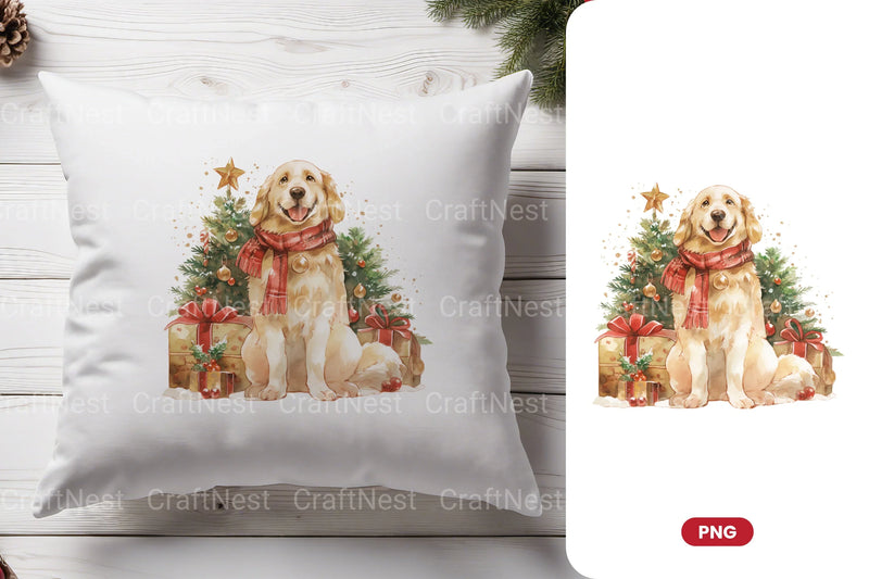 Christmas Golden Retriever Clipart Bundle - CraftNest - Digital Crafting and Art