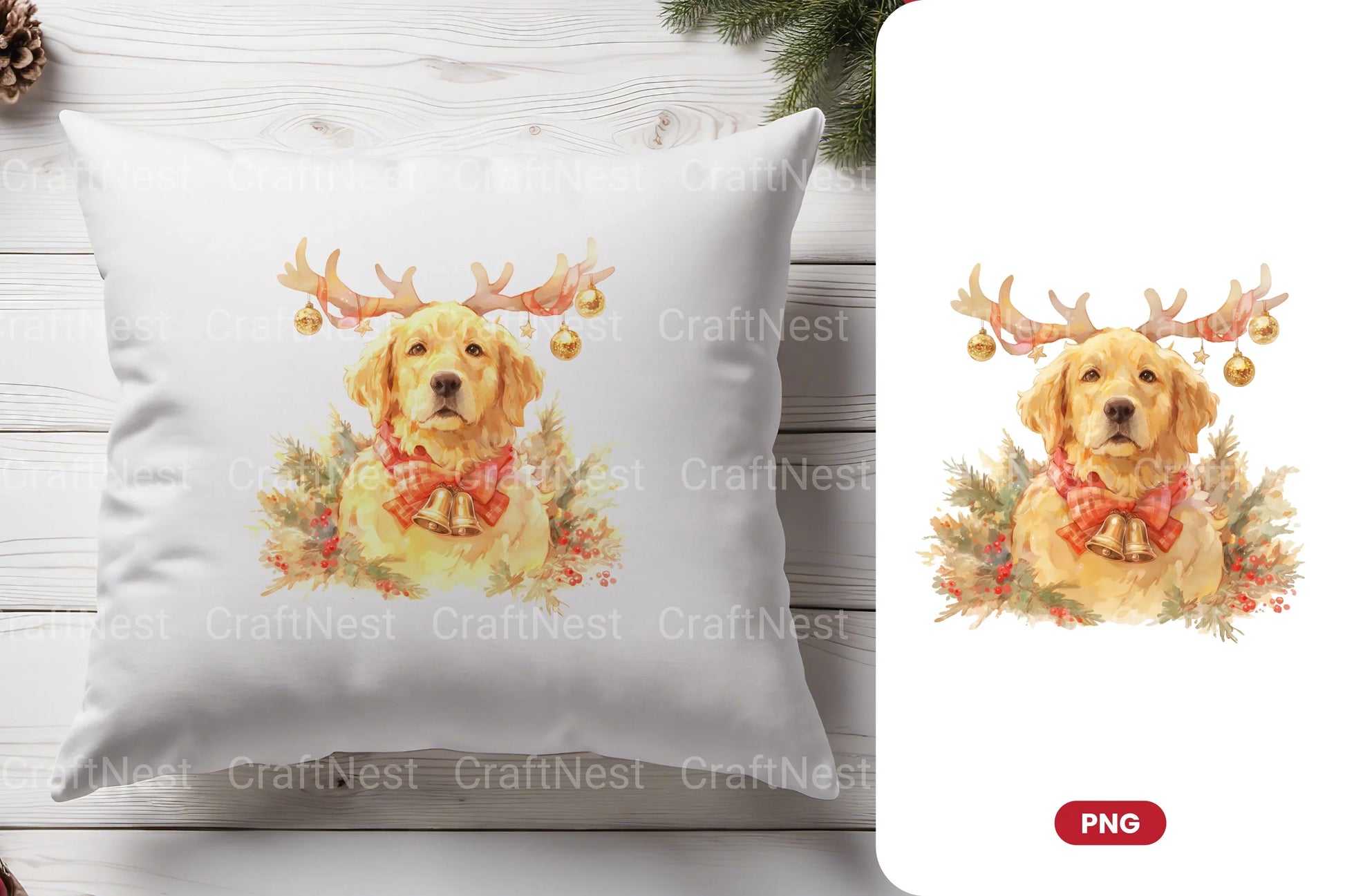 Christmas Golden Retriever Clipart Bundle - CraftNest - Digital Crafting and Art