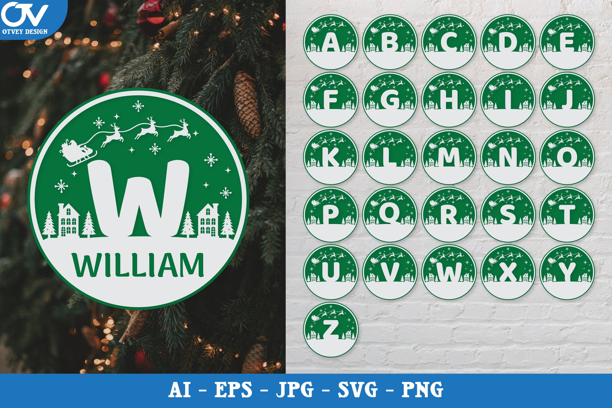 Christmas Half Round Alphabet Decal SVG Bundle 4 - CraftNest - Digital Crafting and Art