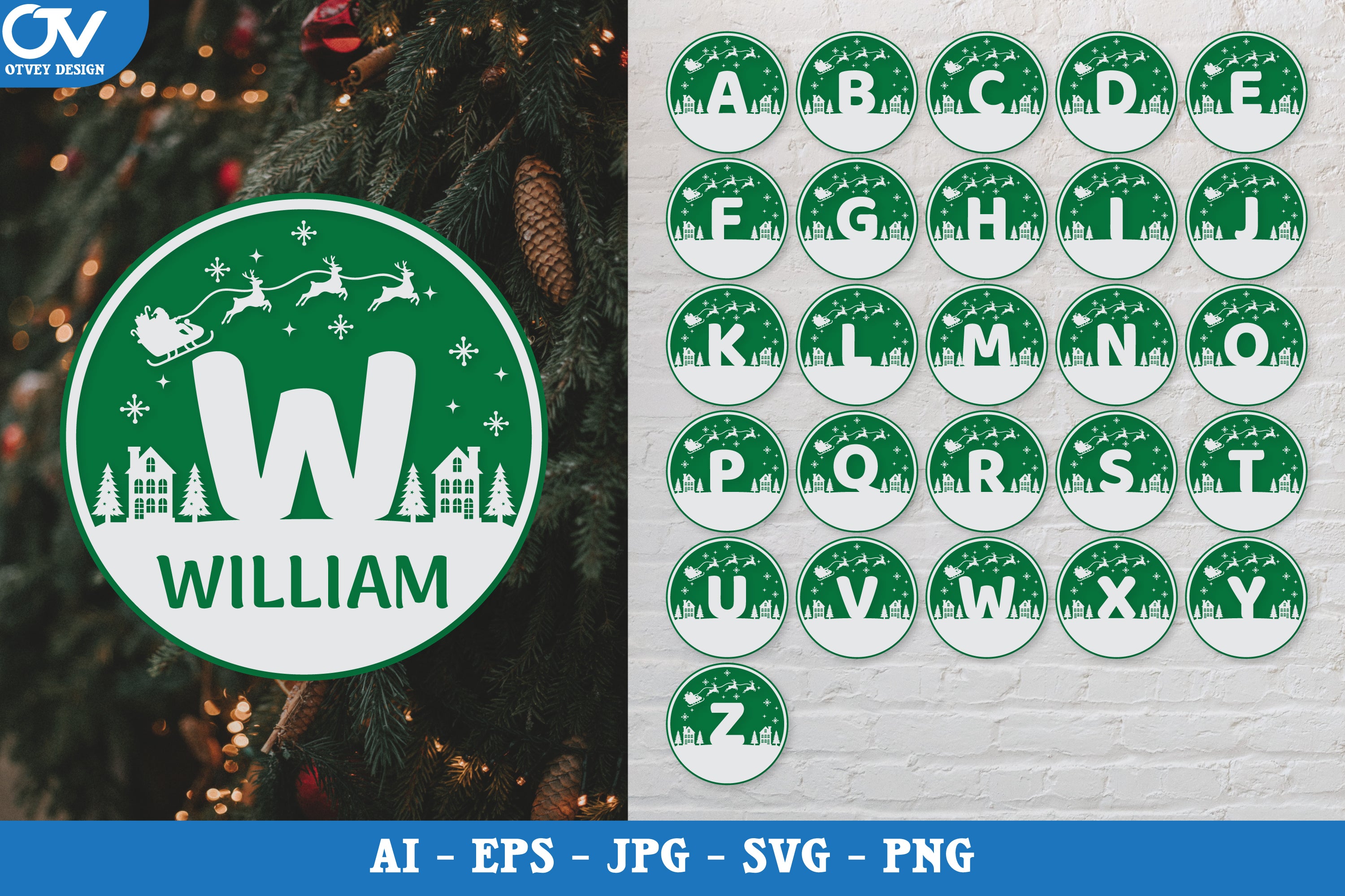 Christmas Half Round Alphabet Decal SVG Bundle 4 - CraftNest - Digital Crafting and Art
