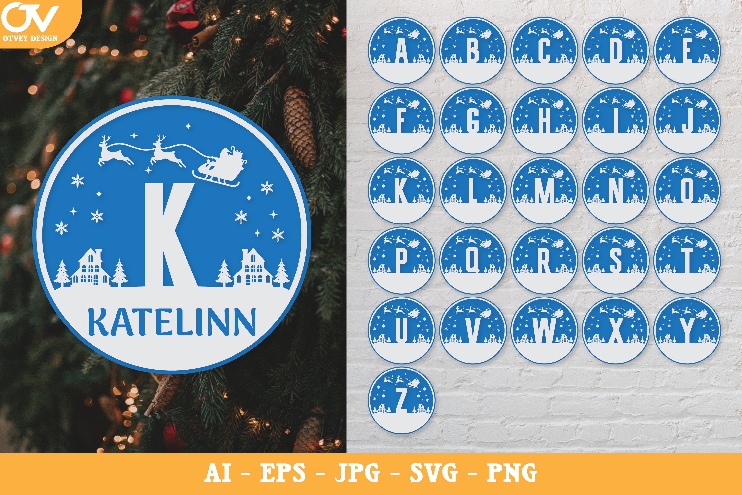 Christmas Half Round Alphabet Decal SVG Bundle 3 - CraftNest - Digital Crafting and Art