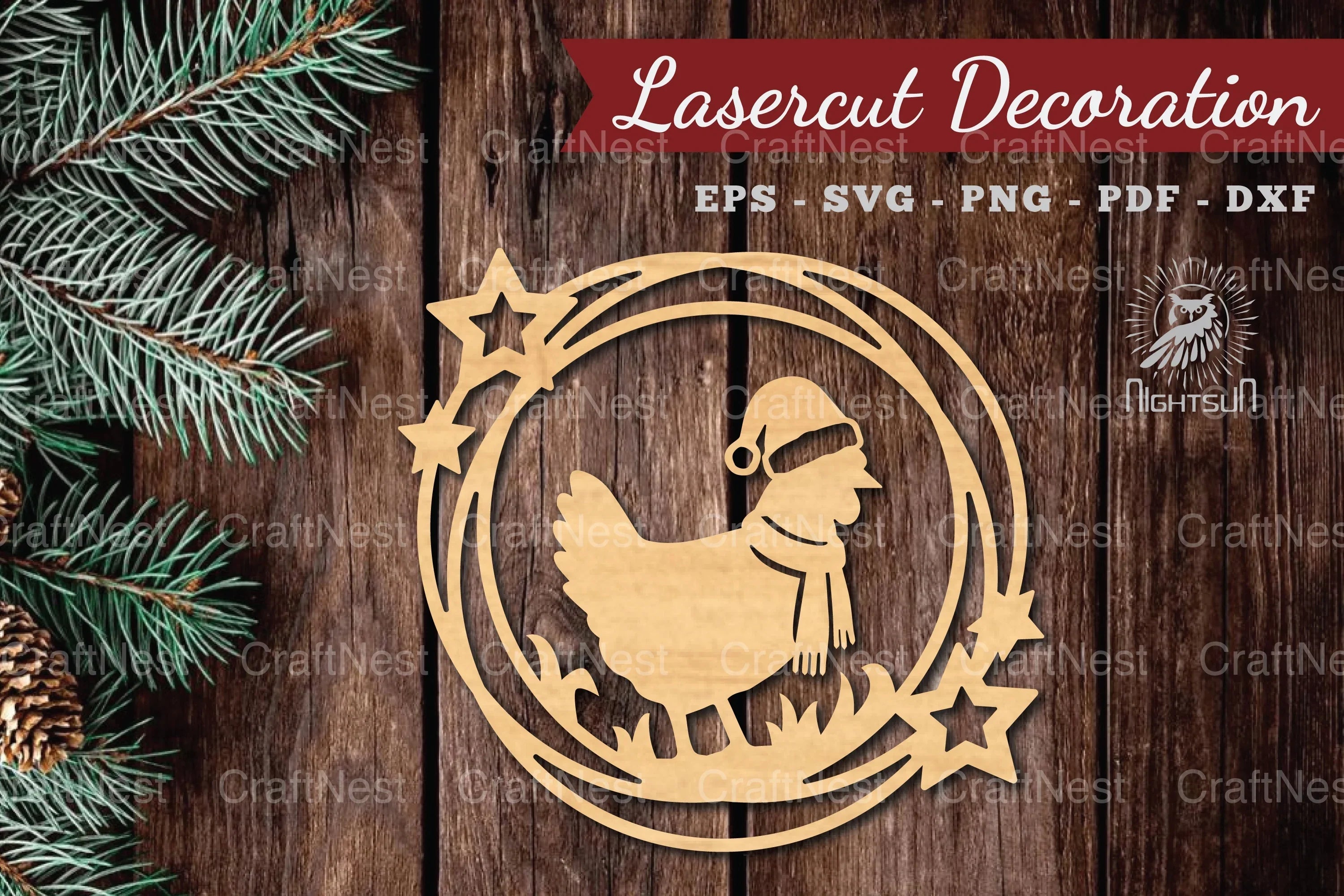 Christmas Hen Laser Cut Round Clipart Bundle - CraftNest - Digital Crafting and Art