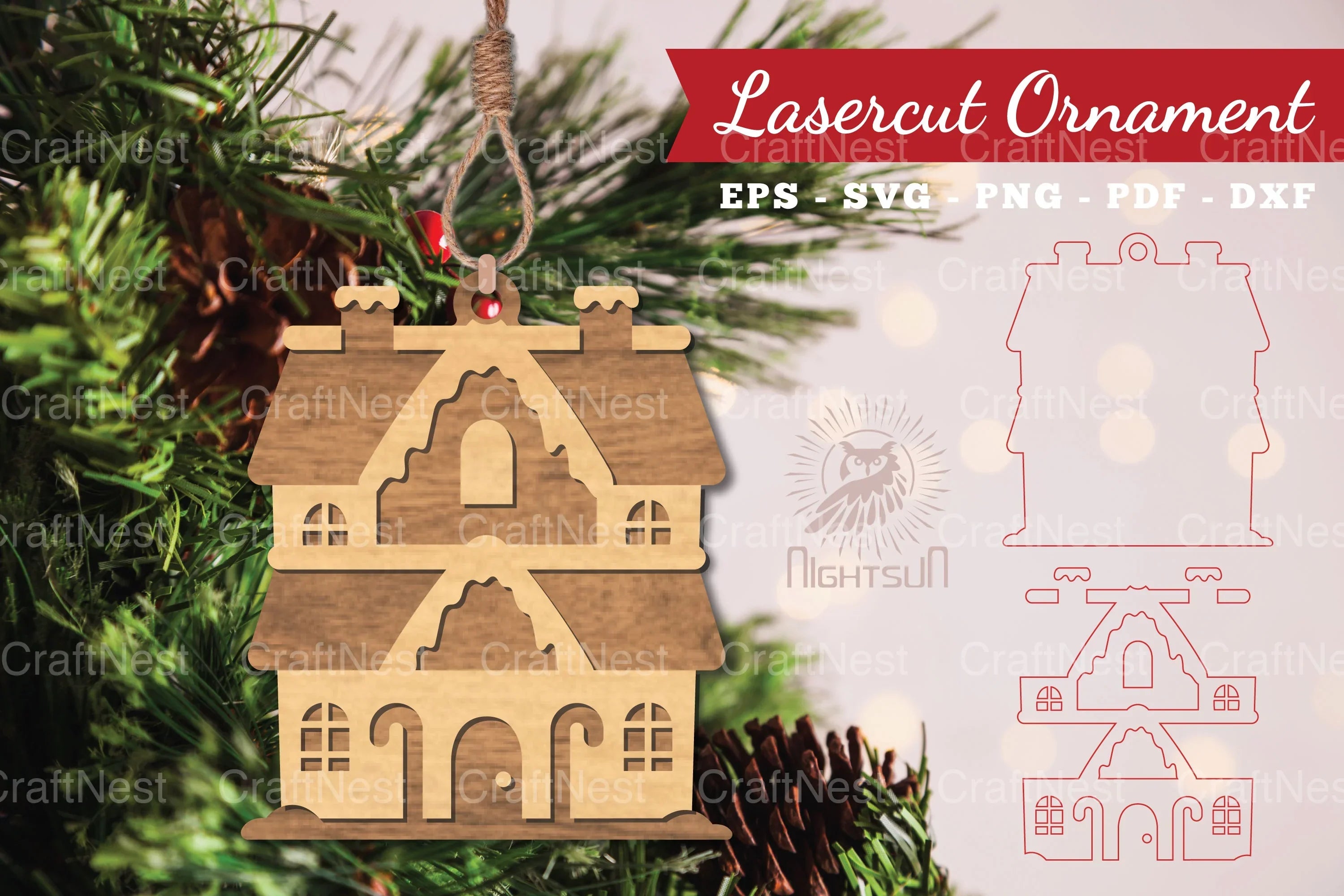 Christmas Home Laser Cut Ornament Clipart Bundle - CraftNest - Digital Crafting and Art