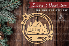 Christmas House Laser Cut Round SVG Bundle - CraftNest - Digital Crafting and Art