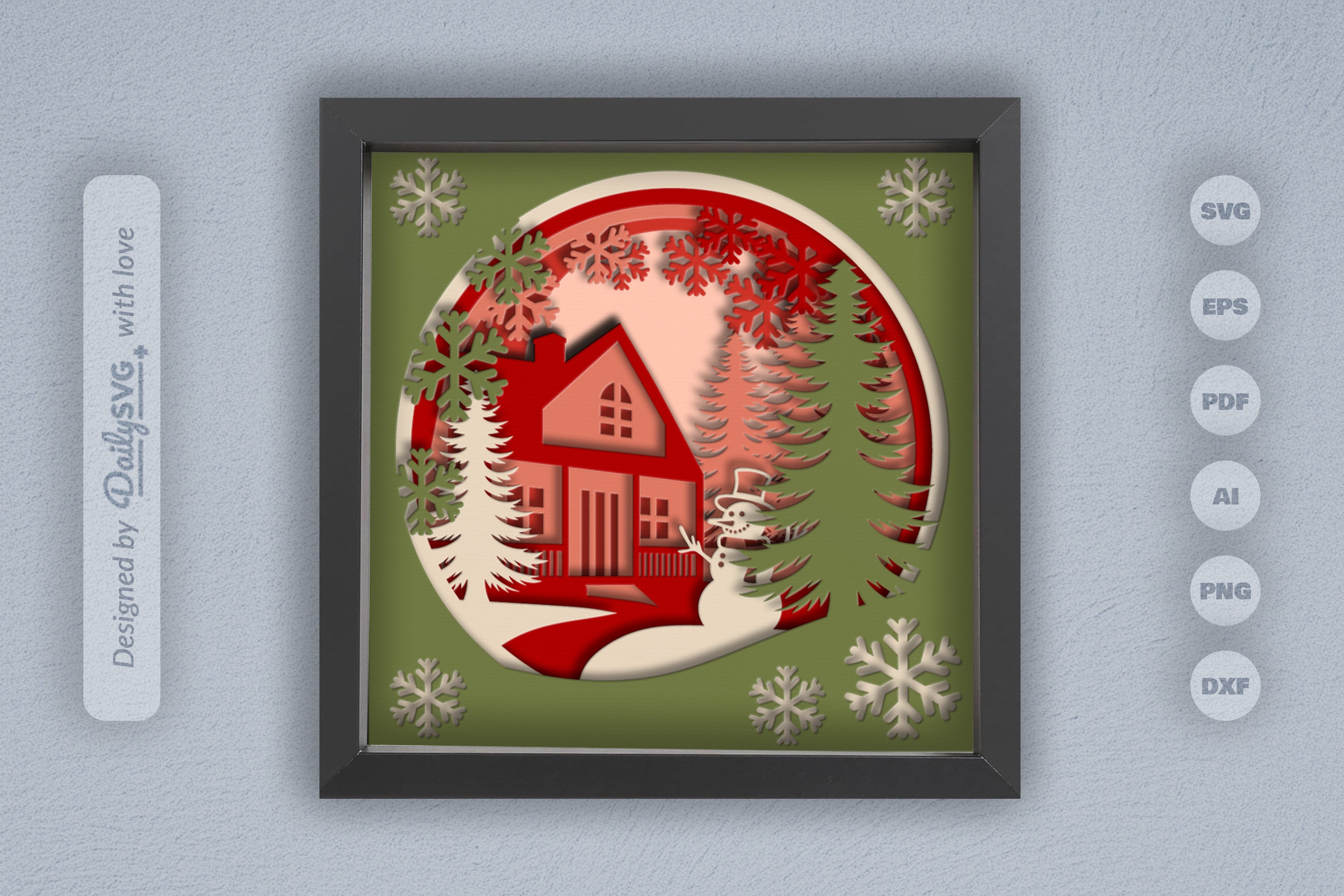 Christmas House Papercut SVG Bundle
