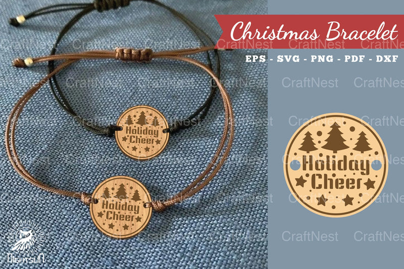 Christmas Laser Cut Bracelet SVG Bundle - CraftNest - Digital Crafting and Art