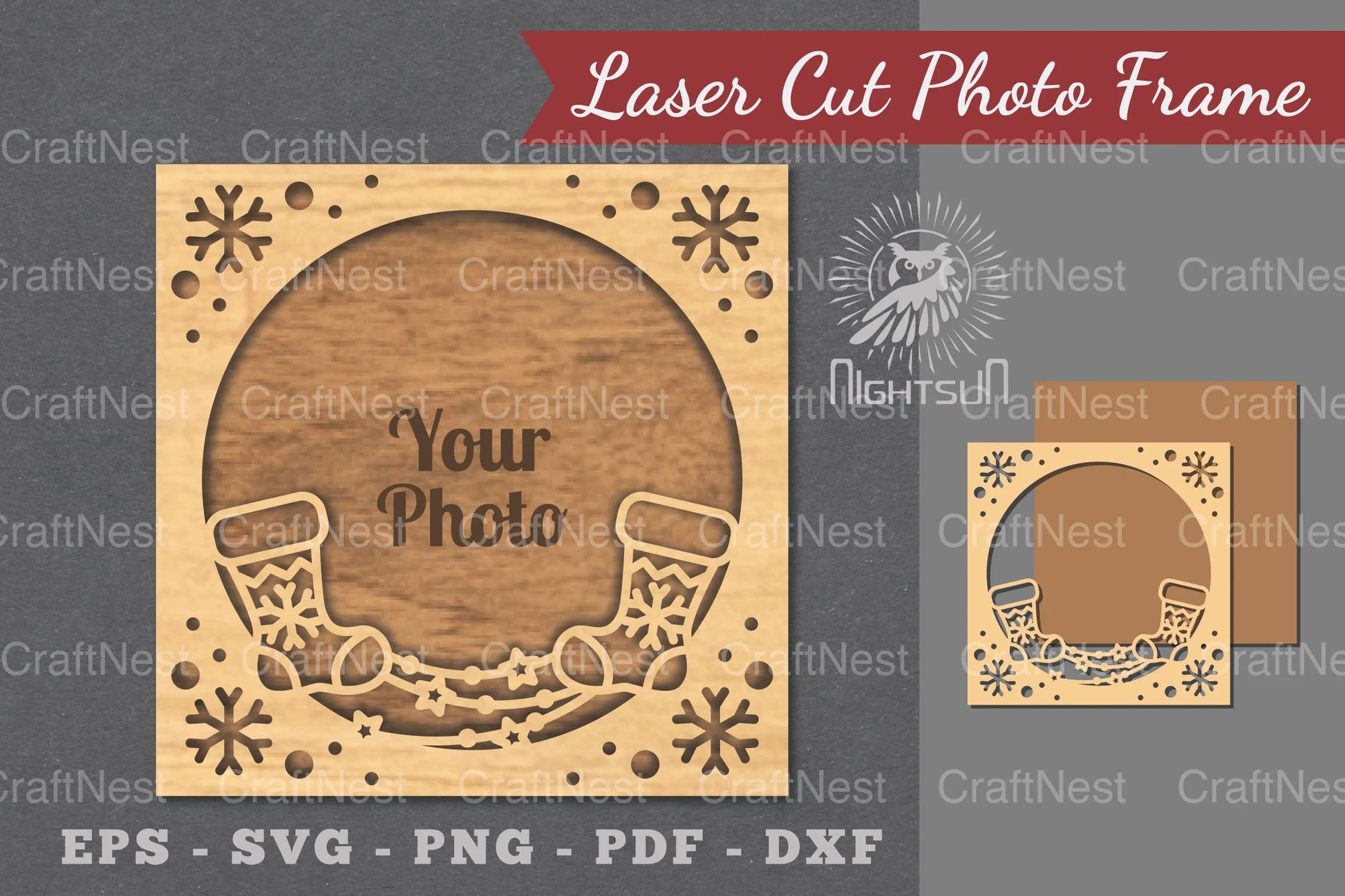 Christmas Laser Cut Photo Frame Clipart Bundle - CraftNest - Digital Crafting and Art