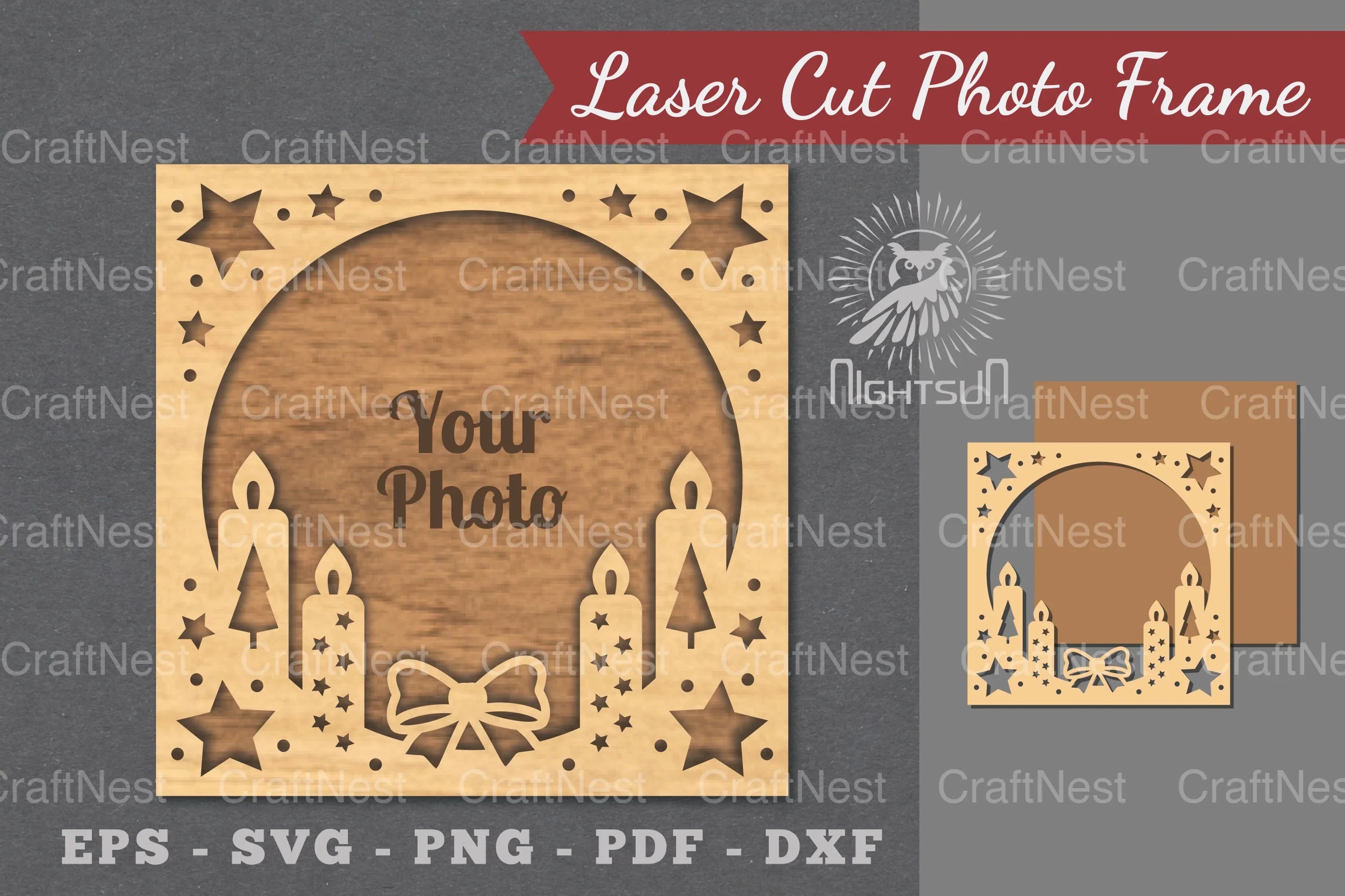 Christmas Laser Cut Photo Frame Clipart Bundle - CraftNest - Digital Crafting and Art