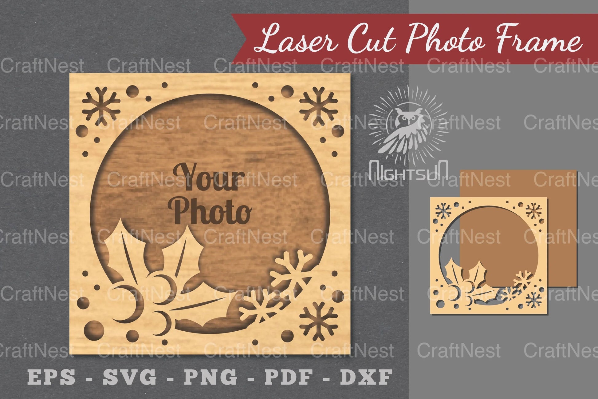 Christmas Laser Cut Photo Frame Clipart Bundle - CraftNest - Digital Crafting and Art