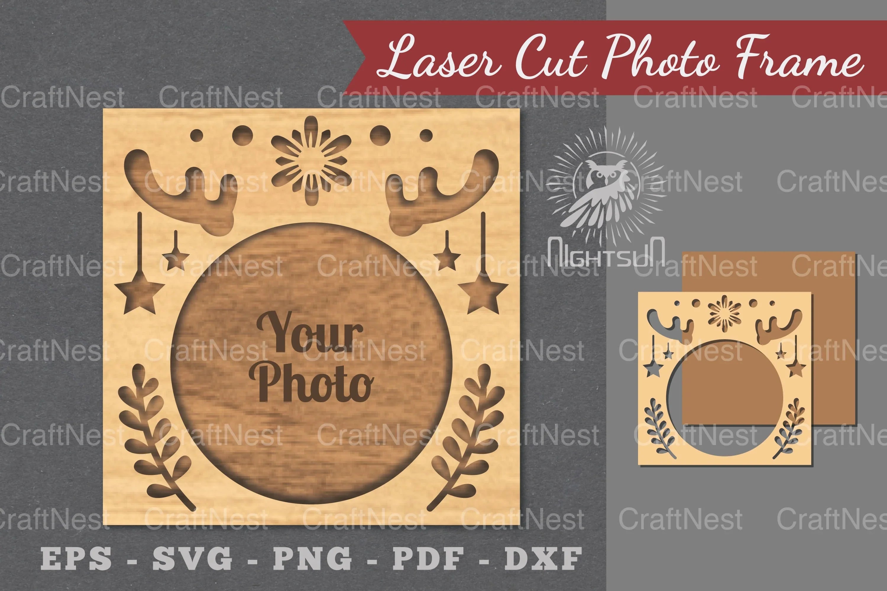 Christmas Laser Cut Photo Frame Clipart Bundle - CraftNest - Digital Crafting and Art