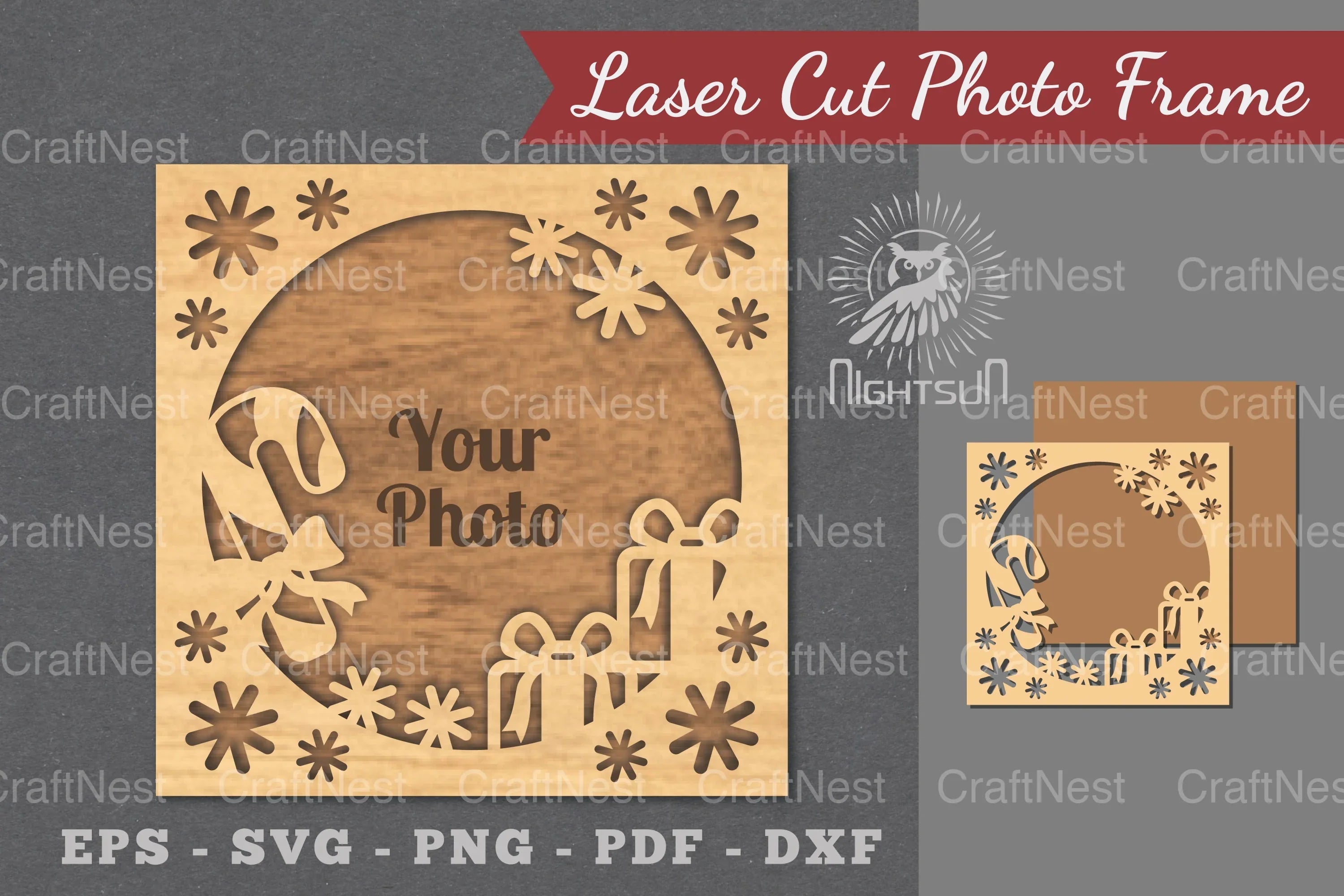 Christmas Laser Cut Photo Frame Clipart Bundle - CraftNest - Digital Crafting and Art