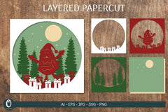 Christmas Layered Paper Cut Card SVG Bundle 1 - CraftNest - Digital Crafting and Art