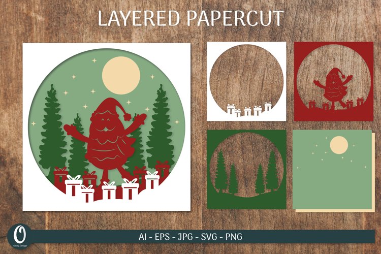 Christmas Layered Paper Cut Card SVG Bundle 1 - CraftNest - Digital Crafting and Art