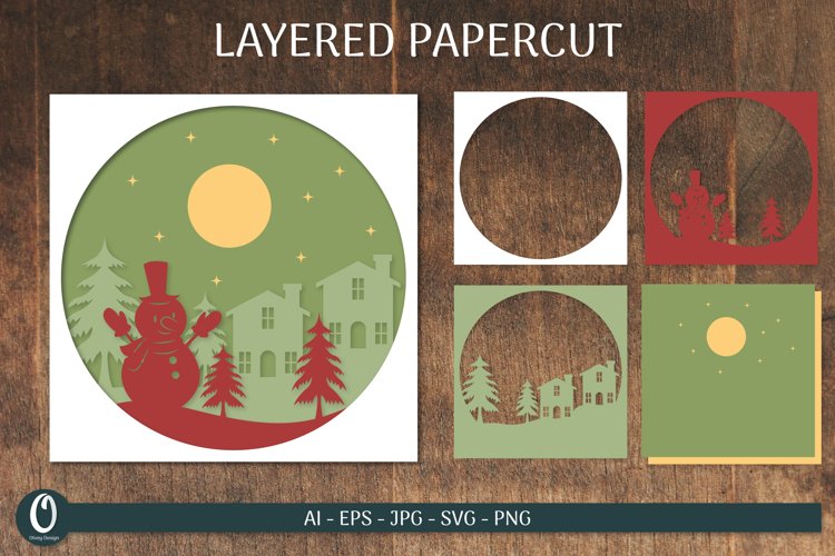 Christmas Layered Paper Cut Card SVG Bundle 2 - CraftNest - Digital Crafting and Art