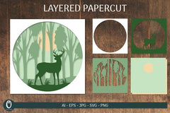 Christmas Layered Paper Cut Card SVG Bundle 3 - CraftNest - Digital Crafting and Art