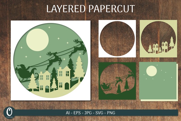 Christmas Layered Paper Cut Card SVG Bundle 4 - CraftNest - Digital Crafting and Art