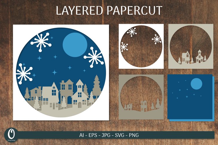 Christmas Layered Paper Cut Card SVG Bundle 5 - CraftNest - Digital Crafting and Art