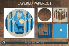 Christmas Layered Paper Cut Card SVG Bundle 8 - CraftNest - Digital Crafting and Art