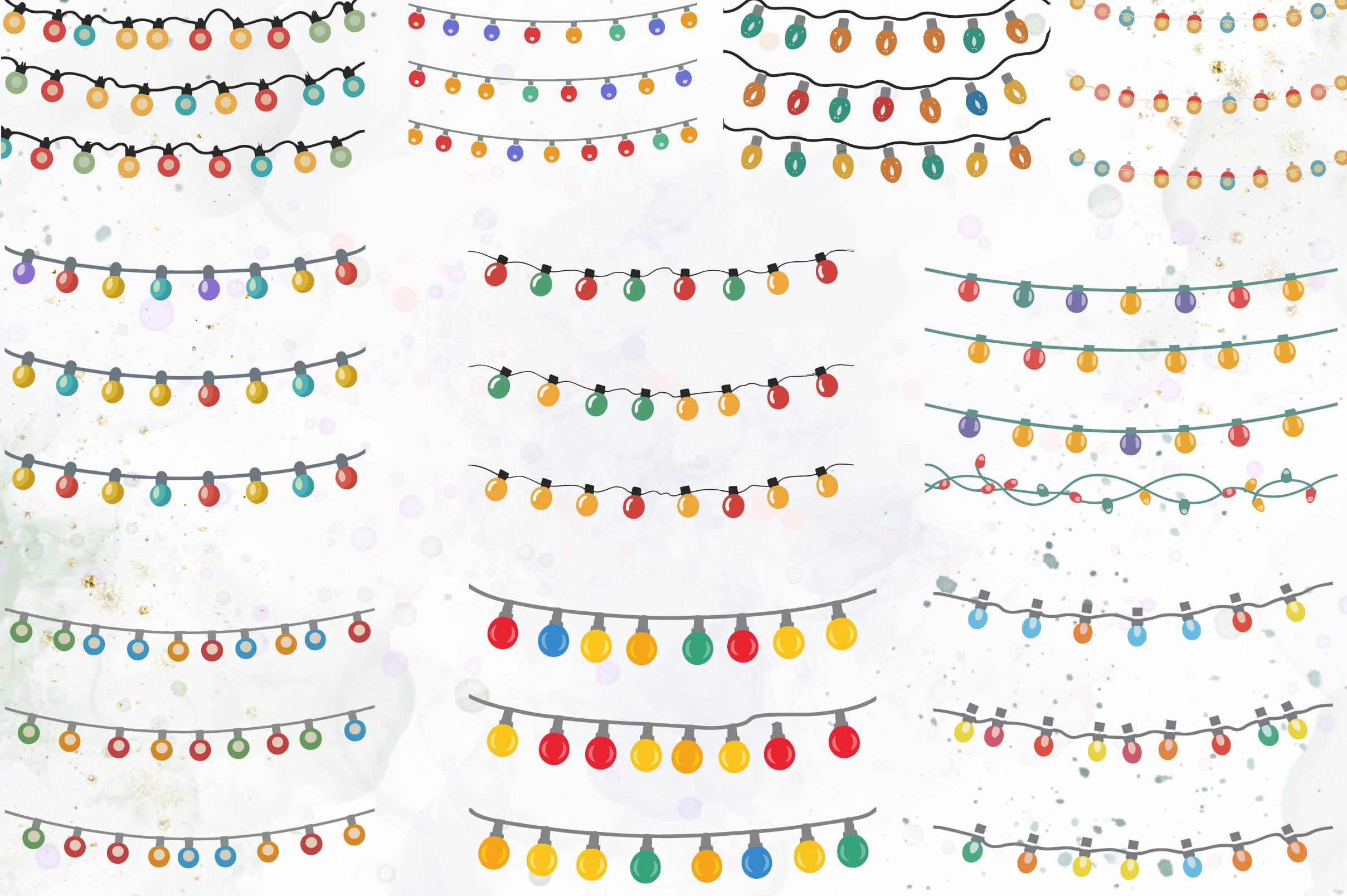 Christmas Light Clipart Bundle - CraftNest - Digital Crafting and Art
