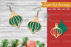 Christmas Light Laser Cut Earrings SVG Bundle - CraftNest - Digital Crafting and Art