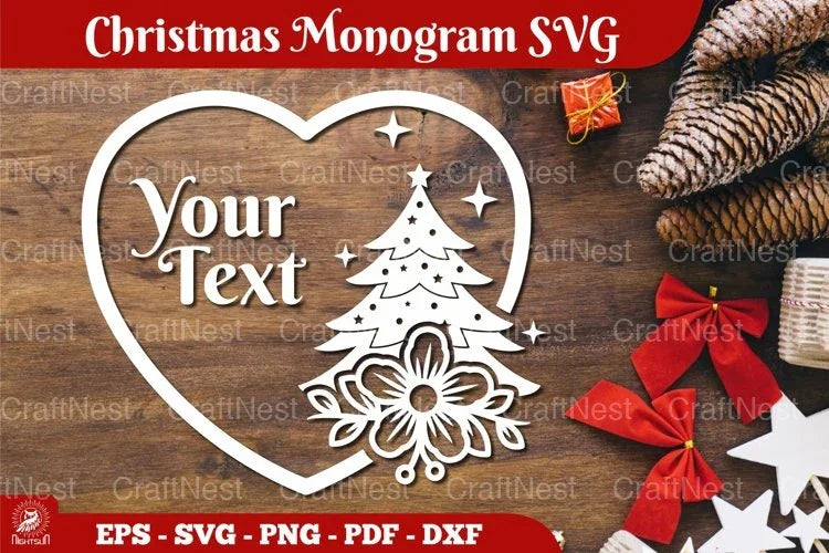 Christmas Monogram SVG Bundle - CraftNest - Digital Crafting and Art