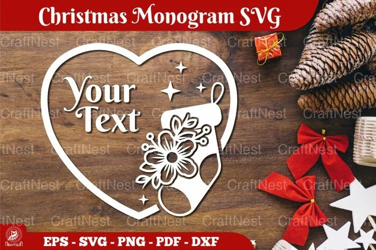 Christmas Monogram SVG Bundle - CraftNest - Digital Crafting and Art