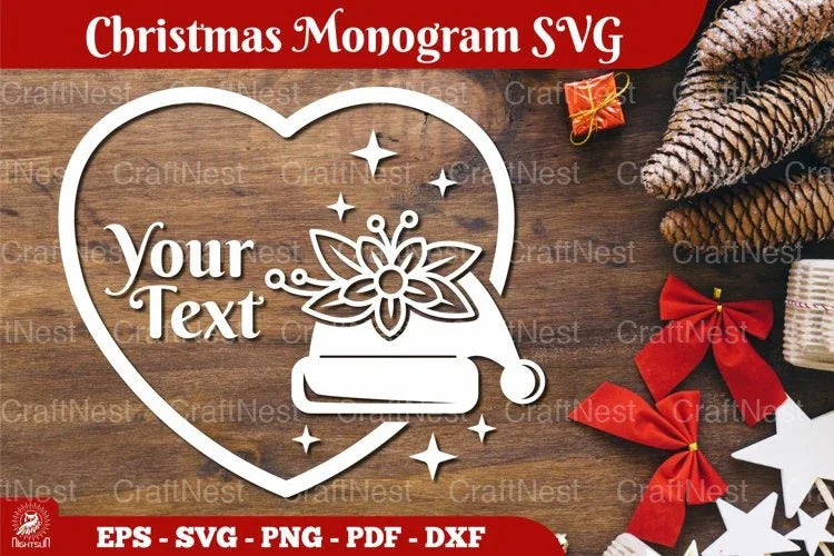 Christmas Monogram SVG Bundle - CraftNest - Digital Crafting and Art