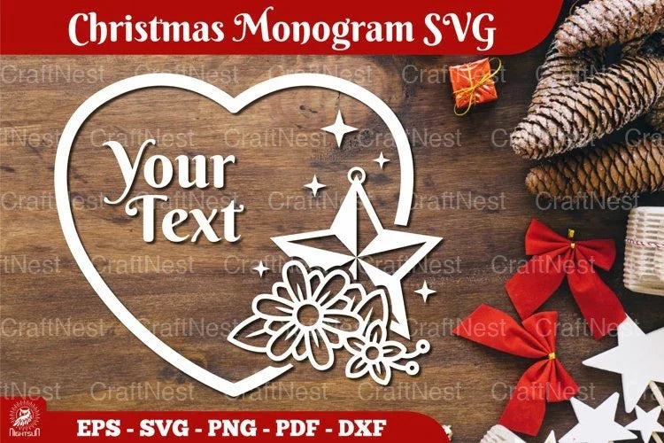 Christmas Monogram SVG Bundle - CraftNest - Digital Crafting and Art