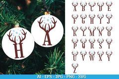 Christmas Monogram Reindeer Alphabet SVG Bundle - CraftNest - Digital Crafting and Art