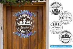 Christmas Monogram Door Sign SVG Bundle - CraftNest - Digital Crafting and Art