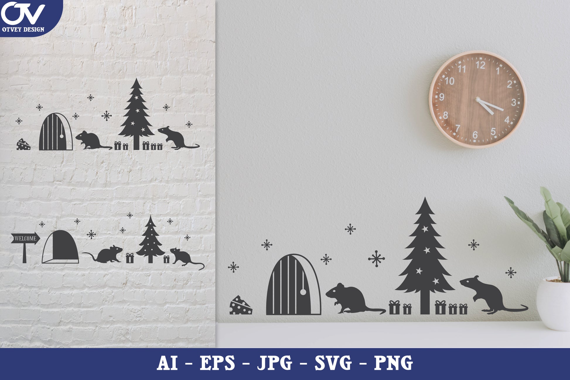 Christmas Mouse House SVG Bundle - CraftNest - Digital Crafting and Art