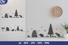 Christmas Mouse House SVG Bundle - CraftNest - Digital Crafting and Art