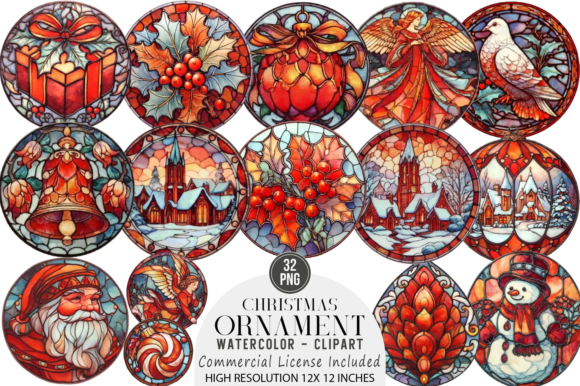 Christmas Ornament Clipart Bundle - CraftNest - Digital Crafting and Art