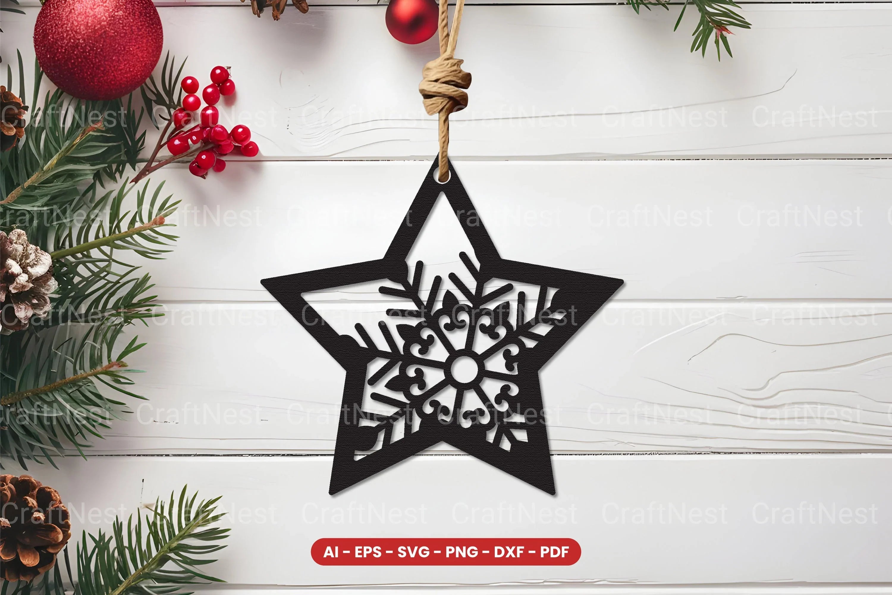 Christmas Ornament Laser Cut SVG Bundle - CraftNest - Digital Crafting and Art