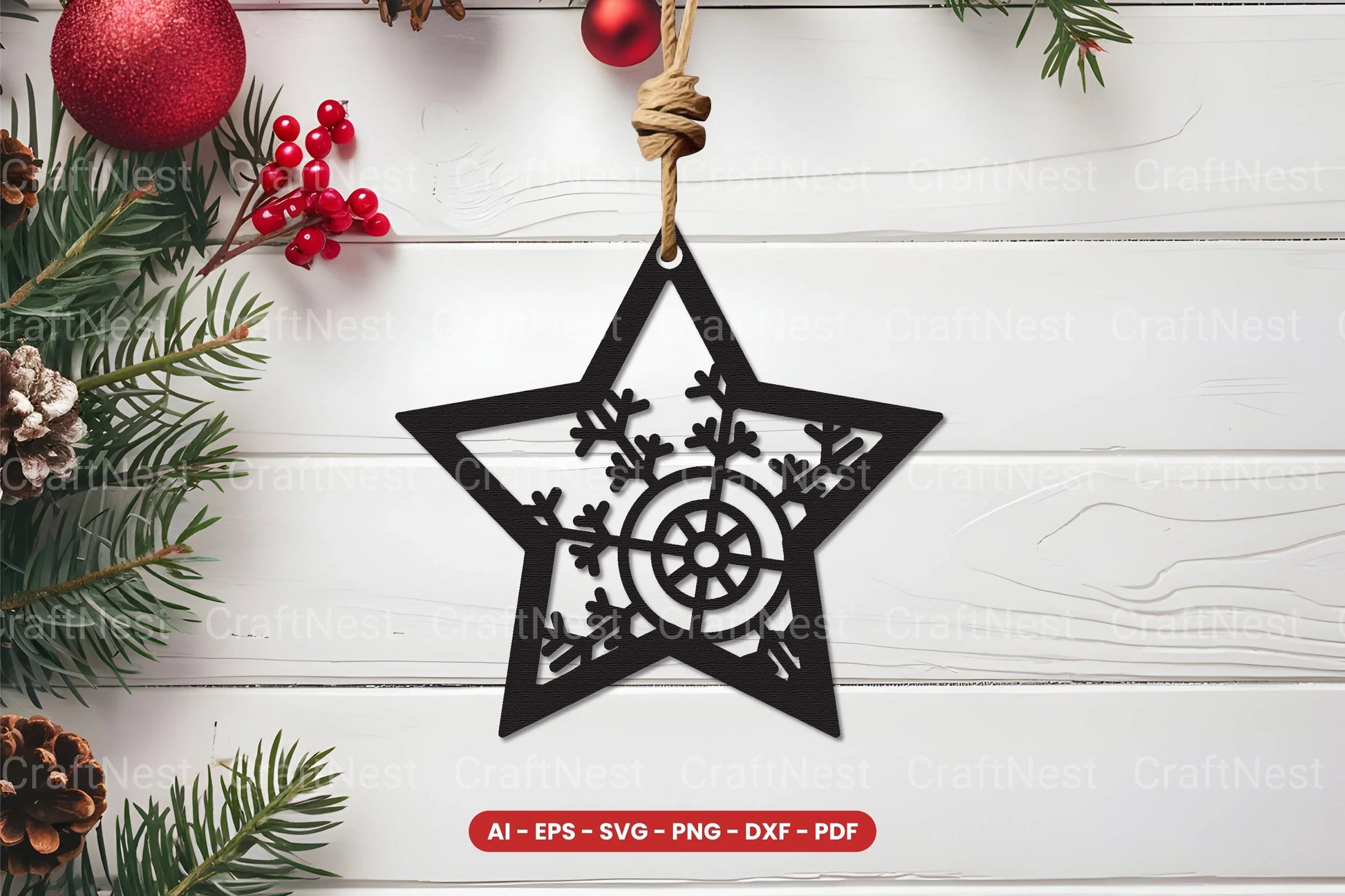 Christmas Ornament Laser Cut SVG Bundle - CraftNest - Digital Crafting and Art