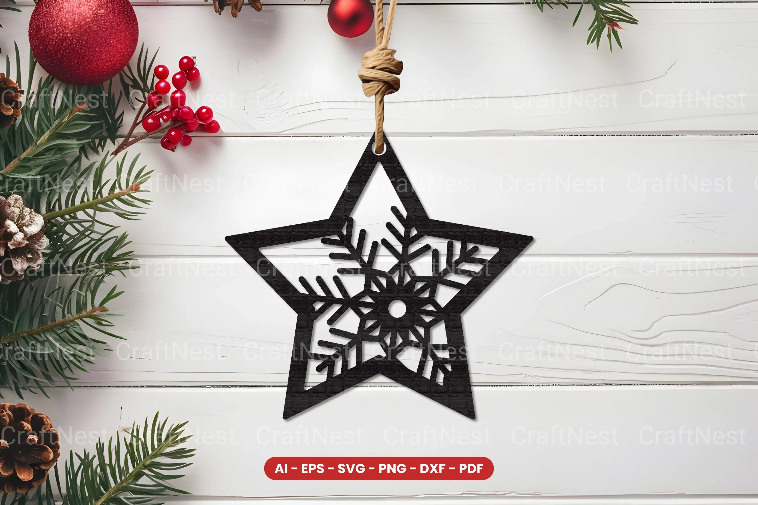 Christmas Ornament Laser Cut SVG Bundle - CraftNest - Digital Crafting and Art
