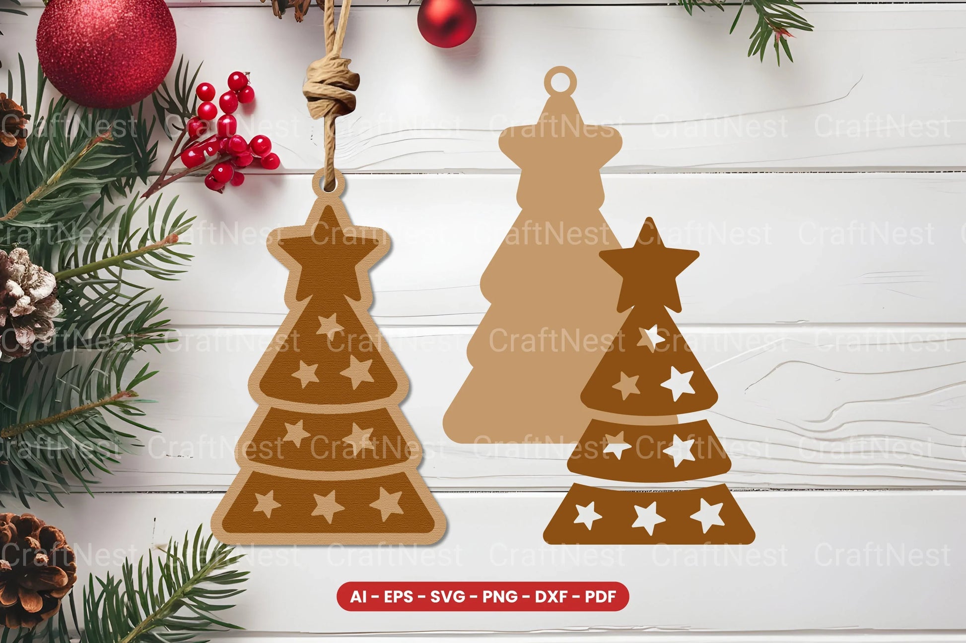 Christmas Ornament Laser Cut SVG Bundle - CraftNest - Digital Crafting and Art