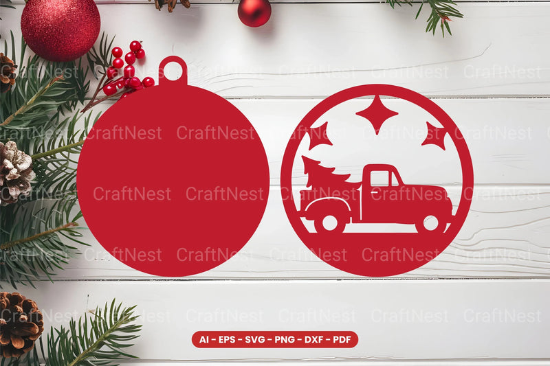 Christmas Ornament Laser Cut SVG Bundle - CraftNest - Digital Crafting and Art