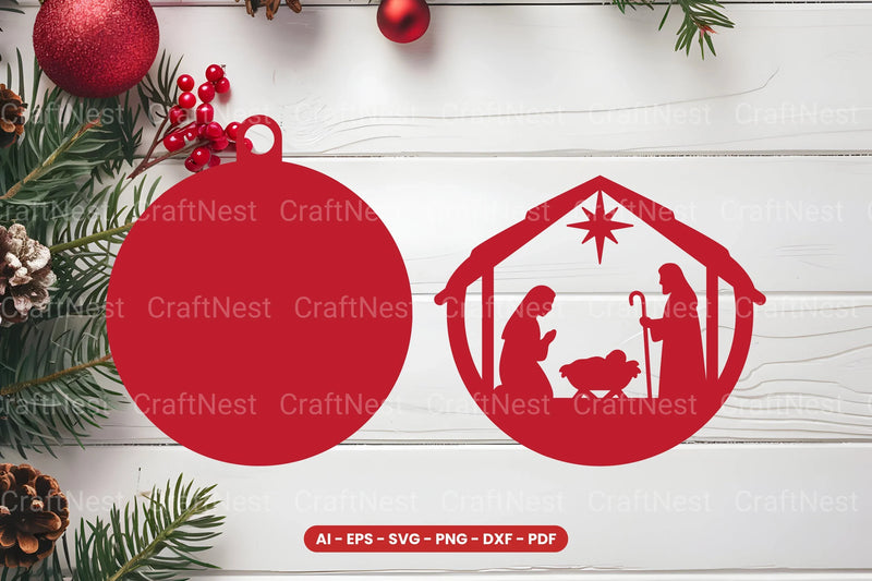Christmas Ornament Laser Cut SVG Bundle - CraftNest - Digital Crafting and Art